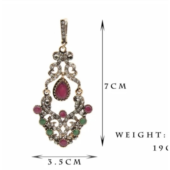 Turkish Vintage Looking Dangle Earing for Women,NEW,Ethnic,Wedding,HandmadeGift - Picture 2 of 5